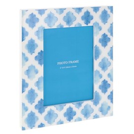 Shudehill Giftware Blue & White 6X4 Photoframe - Floral, Trellis, Tile & More Designs (Trellis)