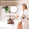Walnut Bathtub Tray Caddy - 35" Wide Adjustable for Freestanding