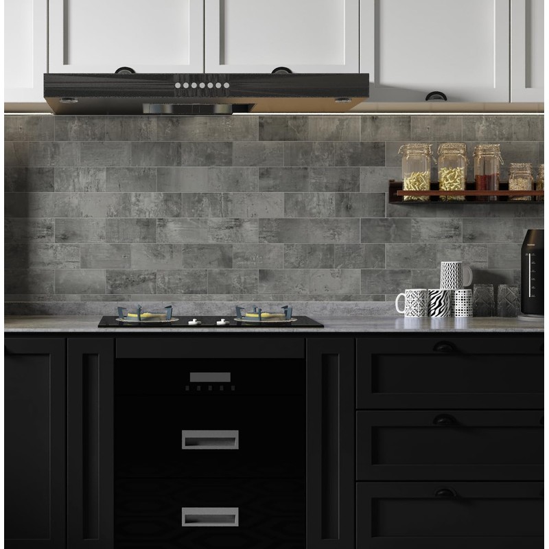COLAMO Luxury 10 Sheet Thicker Rigid Dark Concrete Gray Peel