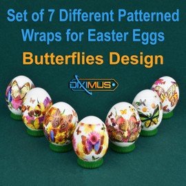 Diximus Moths & Butterflies Egg Wraps Thermo Heat Shrink Sticker Wraps Pysanka Pysanky Sleeve Decoration