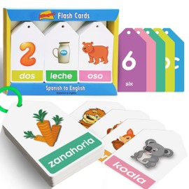 Bilingual Spanish English Flash Cards for Kids 5 Themes Alphabet Color Number Shape First Words 84 Cards Gift Pack