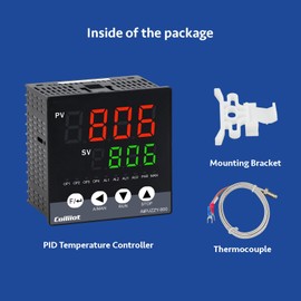 PID Temperature Controller, Coiliiot Voltage AC100-240V, LED Display, Relay & SSR Dual Output, One Alarm Output, PID Thermostat with K Thermocouple (96mm*96mm)