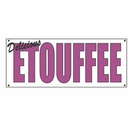 Etouffee Banner Sign 2X5 for Restaurant Stand or Food Truck