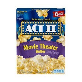 Microwave Popcorn Act II Movie Theatre Butter 8.25 oz
