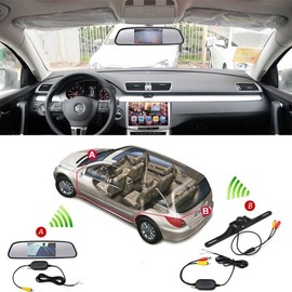 Unbranded Wireless Backup Camera Night Vision System 4.3" Car Rear View Mirror Monitor