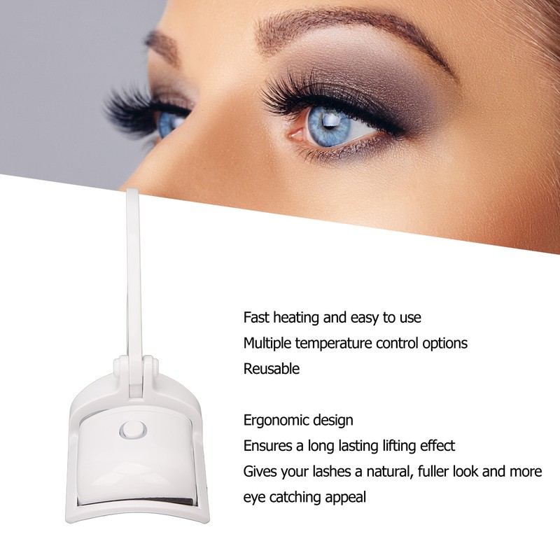 Electric Eyelash Curler Mini Portable USB Rechargeable Temperature Control Long