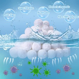 Voarge Swimming Pool Filter Balls 500 g, Filter Balls for Sand Filtration Systems, Filters Instead of 18 kg Sand Filter, for Sand Filter, Swimming Pool, Robot