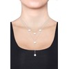 Elli Women's Y-Chain Geo Layer Circle Plate Necklace in 925