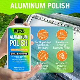Marine Aluminum Polish Best for Boat Pontoon Jon Boat and Canoe Polishing Aluminium Restorer After Cleaning and Brightener Aluminum Cleaner Treatment Semi Chrome Metal Polish and Protectant