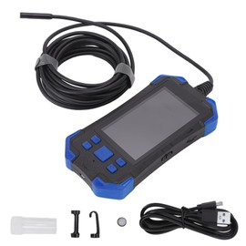 7.9mm Dual Lens Endoscope 1080P HD IP67 Waterproof IPS Screen USB Charging 4.3in Endoscope with 3000mAh Battery 5m Cable Blue