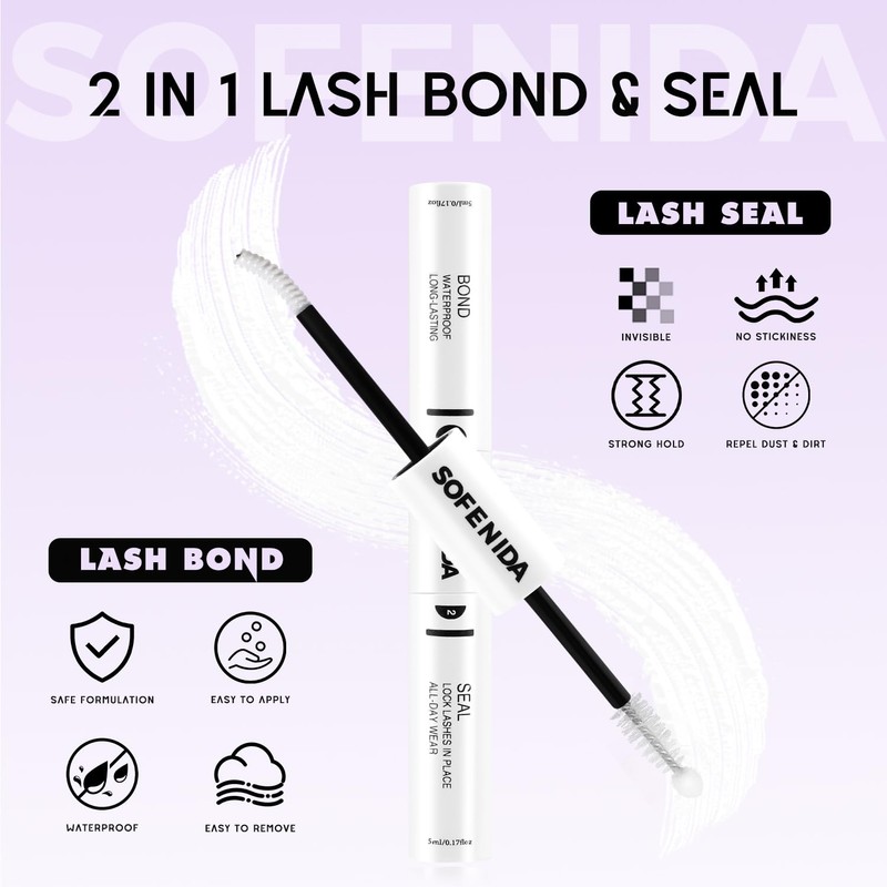 SOFENIDA Lash Glue Bond and Seal for Eyelash Clusters Lash