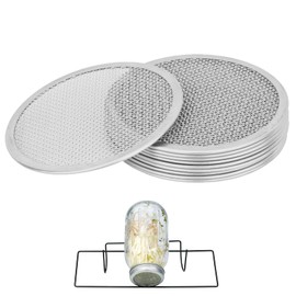 QSYZAIL 10 Pcs Sprouting Lids for Mason Jar 2.75 Inch Regular Mouth 304 Stainless Steel Screen Filter Strainer Lid