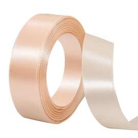 1 inch Solid Color Satin Ribbon Roll 50 Yards for Gift Floral Wrapping Bouquet Wedding Party Birthday Decorations and More Champagne
