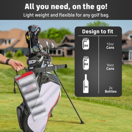 Frostbox Golf Bag Cooler with Ice Pack | Insulated 6-Can Beer Sleeve | Stays Cold for Hours Discreet Hidden Design - Fits in Golf Bag - Red