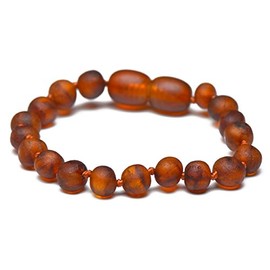 Handmade Baltic Amber Bracelet - Anklet - Cognac Beads - Safety Knotted - Classic Style - 18 cm