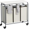 LINZINAR 3 Bag Laundry Basket Sorter Heavy Duty Rolling Lockable