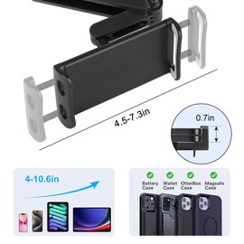 Linkstyle Tablet Holder Car Headrest, Universal 360° Rotation Phone Headrest Mount for 4-10.6 Inch Devices