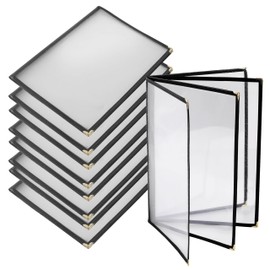 TAOLUE Menu Covers 8.5 x 11 Inch Restaurant Menu-Holder - 20 Pack 4-Page 8-View Transparent Menu Sleeve,Fits A4 Size Paper for Restaurant Menu Home Shool Office Daily