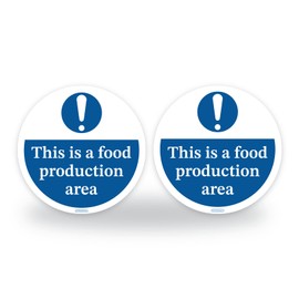 Set of 2 Food production area Kitchen Signs - 95mm Waterproof Hygiene Catering Stickers - Food Safety Signs - Restaurant, Pub, Food truck, Workplace