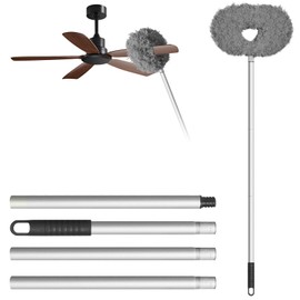 Storystore Ceiling Fan Cleaner Duster, Adjustable and Removable Fan Blade Cleaner from 13 to 49.7 Inches for High Ceiling, Fan Duster with Extension Pole for Window Top Bookshelves