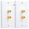 8 Pack Single Gang 1.0 Speaker Wire Wall Plate (Banana