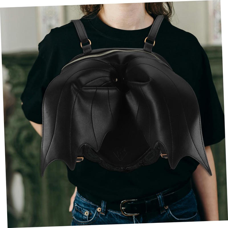 Sosoport Bat Swing Backpack Leather Satchel Fashionable Bat Design Comfortable