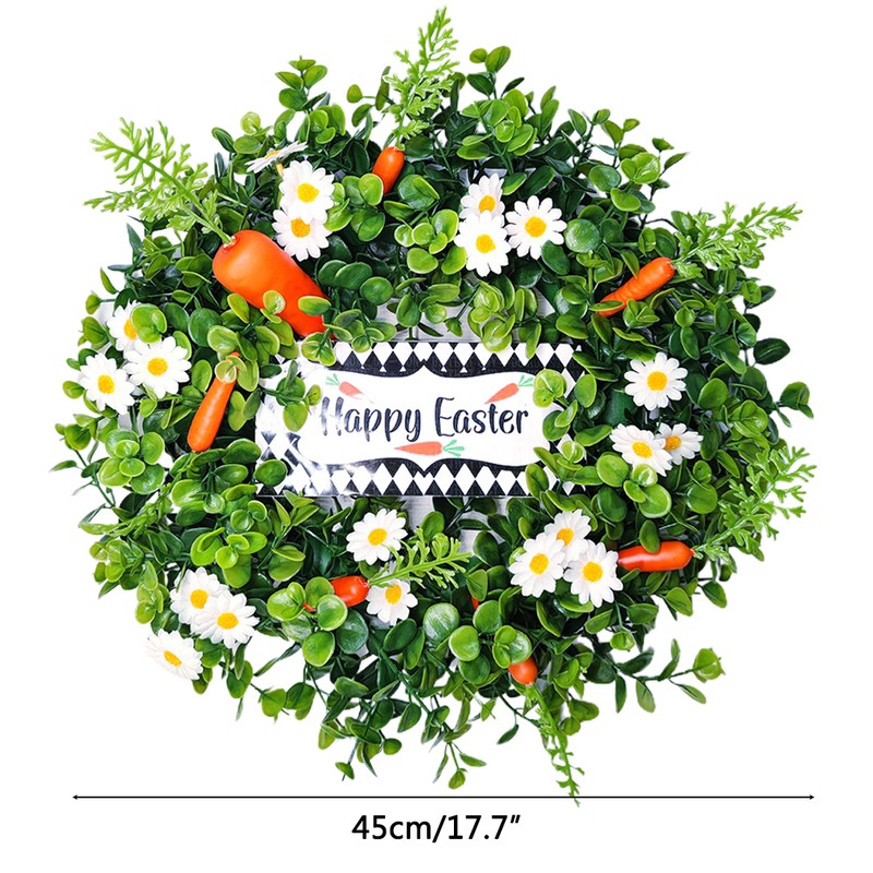 Easter Carrot Wreath Daisy Eucalyptus Wreath Indoor Outdoor Happy Easter