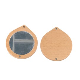zaoalife Wood Mini Mirror Double Sided Travel Mirror, Circular Rotating Beauty Mirror Makeup Mirror Pocket Mirror