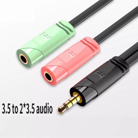 Unbranded 3.5mm Female Stereo to 2.5mm 1Male 2Female Headphone Aux Adapter Converter Cable