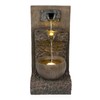 Alpine Corporation 3-Tier Cascading Fountain with Warm White LED Lights
