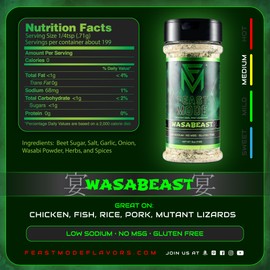 Wasabeast | Feast Mode Flavors | Wasabi flavored seasoning | Low Sodium | No MSG | Gluten Free | Meal Prep Seasoning | Healthy | Great on chicken, fish, rice, pork, mutant lizards