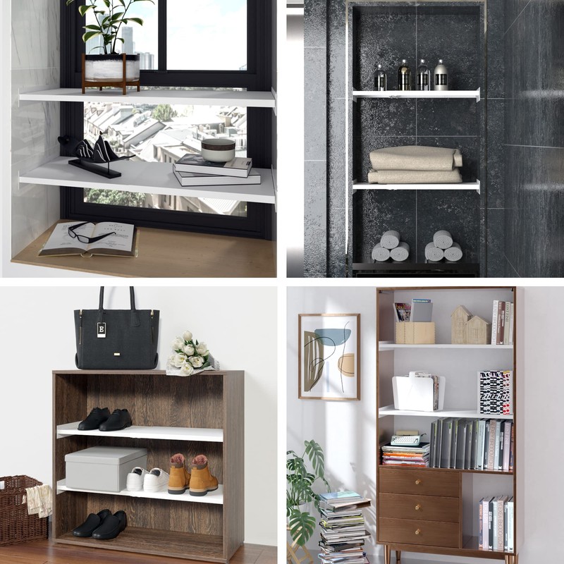 SOFRON Expandable Closet Tension Shelves Organizers, Adjustable Shelf for Cabinet