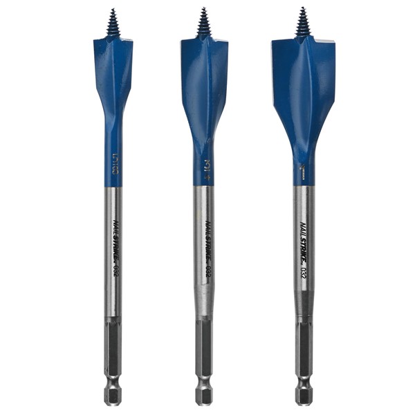 BOSCH NS5003 3-Piece Nail Strike Wood-Boring Spade Bits Assorted Set