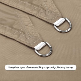 Ankuka Waterproof Sun Shade Sails Canopy Awning Shelter, UV Blockage Backyard Patio Garden Carport(13'x19.5', Khaki)