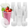[100 SETS] 32 oz Cups with lids, Plastic cups with