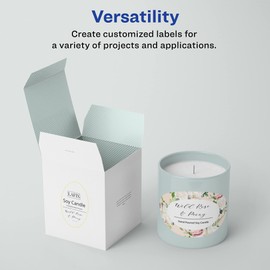 Avery Matte White Oval Labels with Sure Feed, 4.25" x 3.25", 100 Matte White Printable Labels