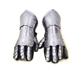 Medieval Gauntlets Armor Metal Knight Warrior Gothic Gauntlet Fantasy Cosplay Armor Reenactment Tactical Fully Functional Adult Size Handmade Costume SCA LARP (Silver)
