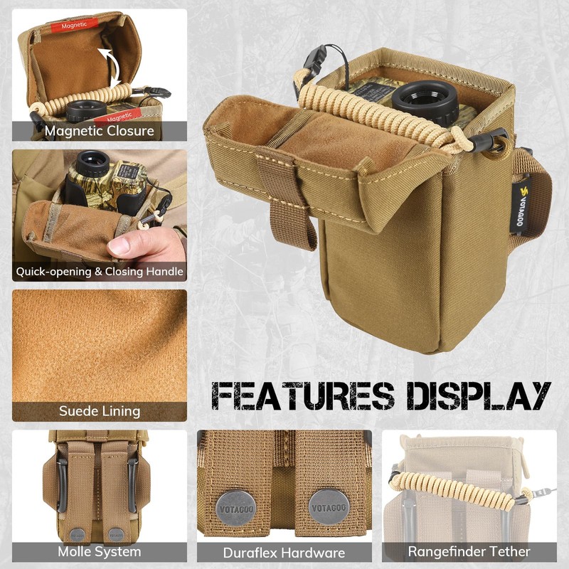 VOTAGOO Rangefinder Pouch with Protective Padding and Quick-Release Buckle, Molle
