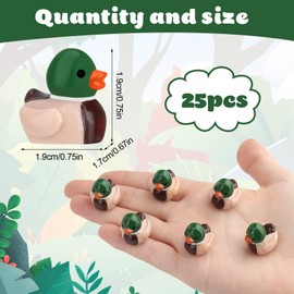 GGSTDDUP Mallard Ducks, Mallard Resin Ducks, Unique Mallard Duckies, Mini Mallard Resin Ducks Decor, Nature Birds Lovers Duck Hunting Decoration for Ducky Birthday Party Favor Gift (25 Pcs)