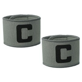 YELARXI Soccer Captain, Soccer Captain Armbands Elastic Adjustable Leader Armband Team Sport Protective Arm Badge Band for Adult Youth Soccer Volleyball Team Training (2 Pack, Gray)
