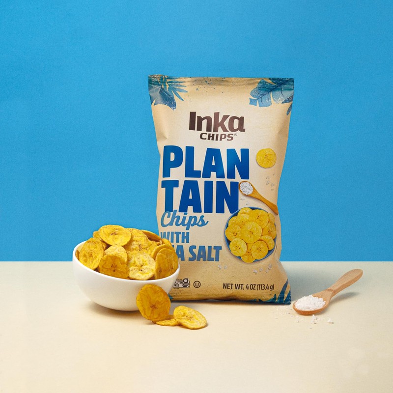 Inka Crops Inka Chips, Seasalt Plantain Chips, 4 Ounce (Pack