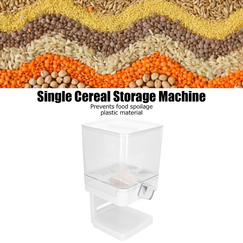 Cereal Dispenser 17.5oz Capacity Single Grid Grain Dispenser Transparent Plastic