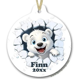 My 1st Christmas | Yearly Christmas Ornament | Baby's First Christmas | Gift from Mimi | 2024 Holiday Gift | My First Christmas | Baby Girl | Baby Bear Popping Out Christmas Ornament