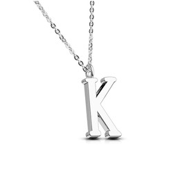 Bungsa® Women's Necklace, Letter A-Z in Silver or Rose Gold – Alphabet Necklace with Pendant – Stainless Steel – Necklace for Women, Children & Men – A B C D E F G H I J K L M N O P R S T U V W Z, Stainless Steel, K Colour: silver.