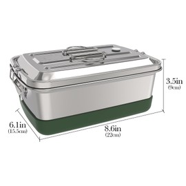 Linkidea Leak Proof Stainless Steel Lunch Box with Utensils, Large Capacity Lunch Box Containers with Insulation Bag, Food Containers with Lids for Lunch (Silver)