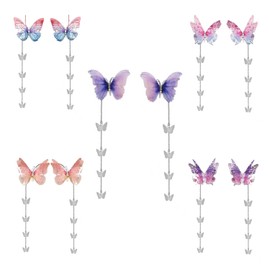 10 Pieces Butterfly Tassel Hair Clips, Butterfly Hair Clips for Kids, Removable Hair Clip Accessories, Butterfly Tassel Hair Accessories for Women and Girls (Colorful)