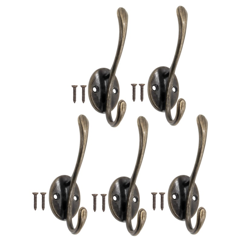 Fuxxer® 5 x Classic Coat Hooks Iron Hooks Wall Hooks