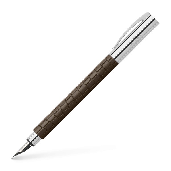 Faber-Castell Ambition 3D Croco m Fountain Pen, brown