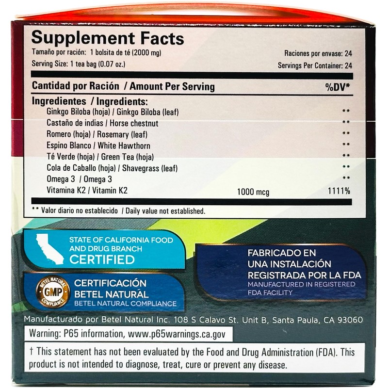 Betel Natural Premium Circulamax Te Special Blend of Castanos De