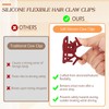6PCS Small Soft Hair Clips for Women, 2.36 Inch Non-slip